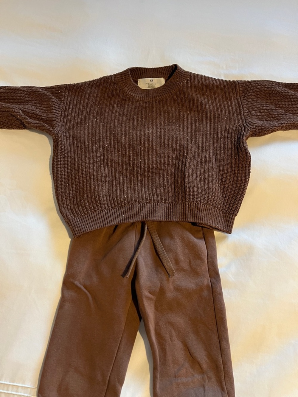 Toddler H&M Brown Ribbed Crewneck Sweater Set 3/4T